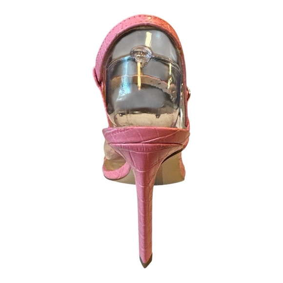 Steve Madden Doran Heel Pink Croc‑Embossed Size 7.5 M - Picture 3 of 7